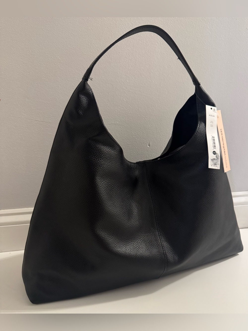 AQUA Slouchy Leather Hobo Tote NEW - Picture 16 of 16